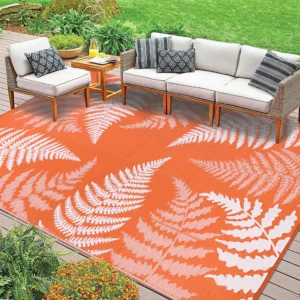6'x9' Patio Rug Waterproof RV Mats - Orange