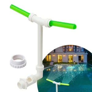 Pool Dual Head Water Fountain with Green LED Light