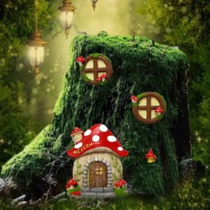 4pcs Garden Resin Ornaments Yard Scene Layout Adornment Tree